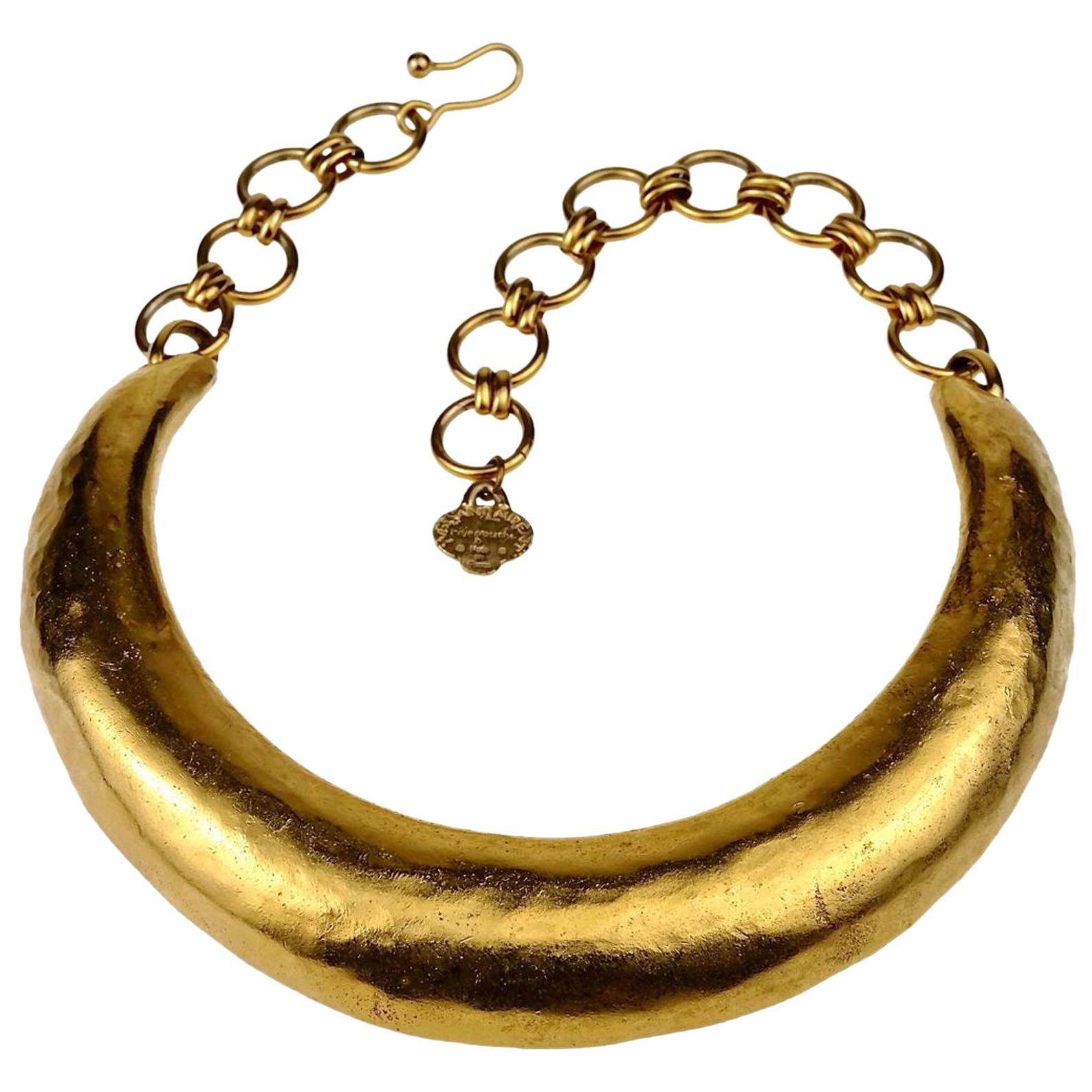 Vintage YVES SAINT LAURENT Ysl Rigid Choker Necklace For Sale