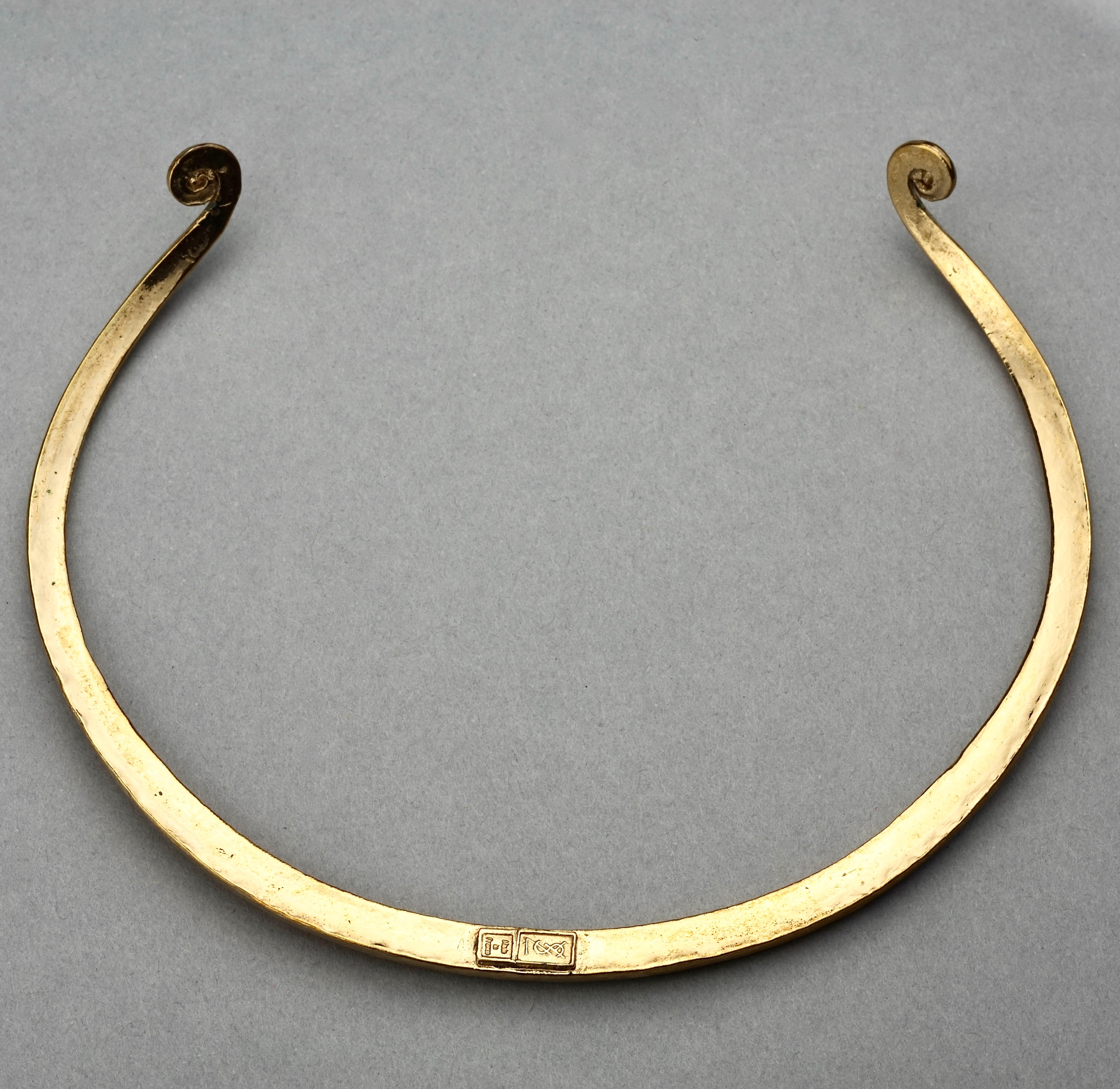 Vintage YVES SAINT LAURENT Ysl Rigid Spiral Choker Necklace 8