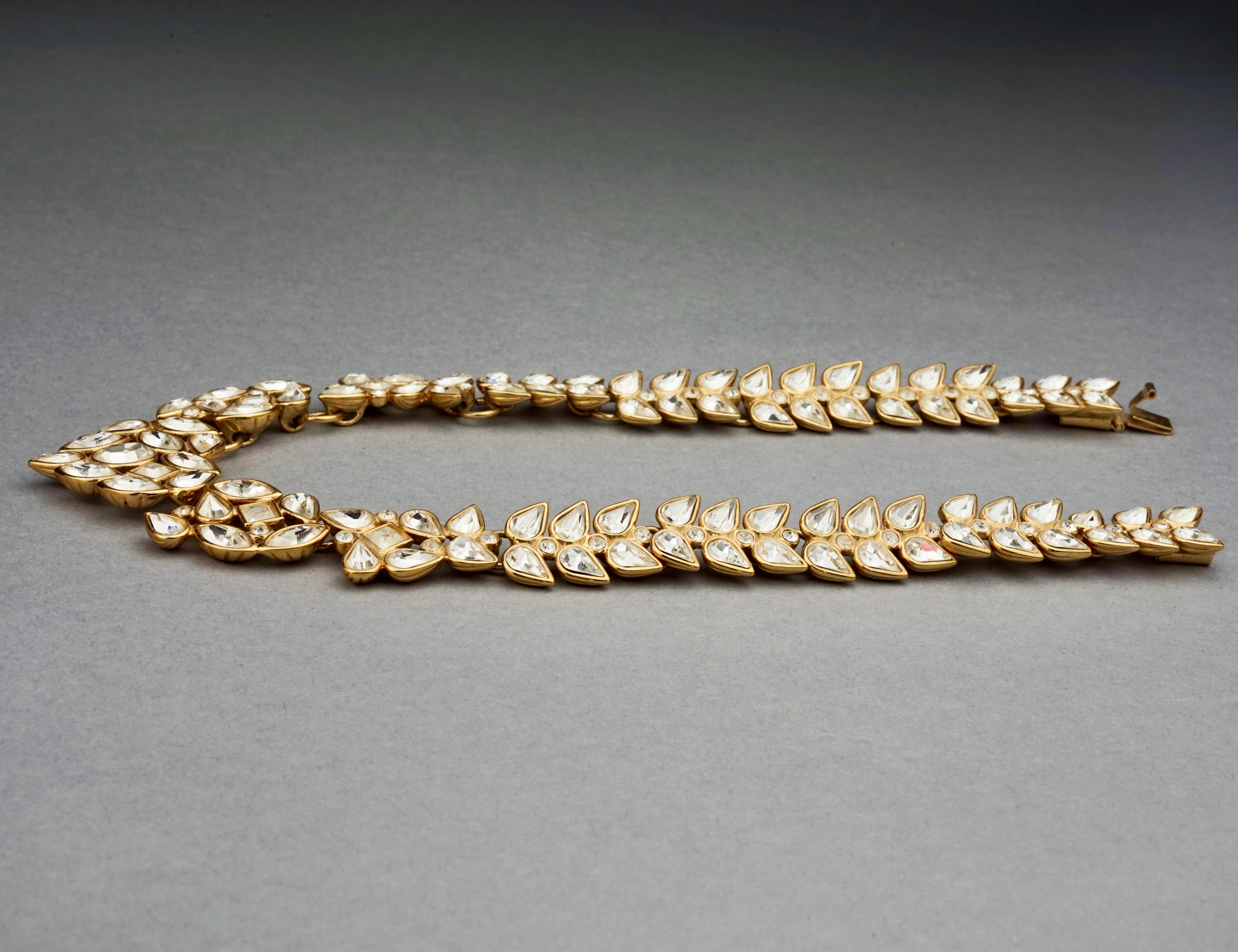 Vintage YVES SAINT LAURENT Ysl Robert Goossens Crystal Heart Necklace In Excellent Condition For Sale In Kingersheim, Alsace