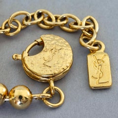 Vintage YVES SAINT LAURENT Ysl Robert Goossens Flower Charm Ball Chain Necklace