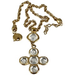 Vintage YVES SAINT LAURENT Ysl Robert Goossens Jeweled Cross Necklace