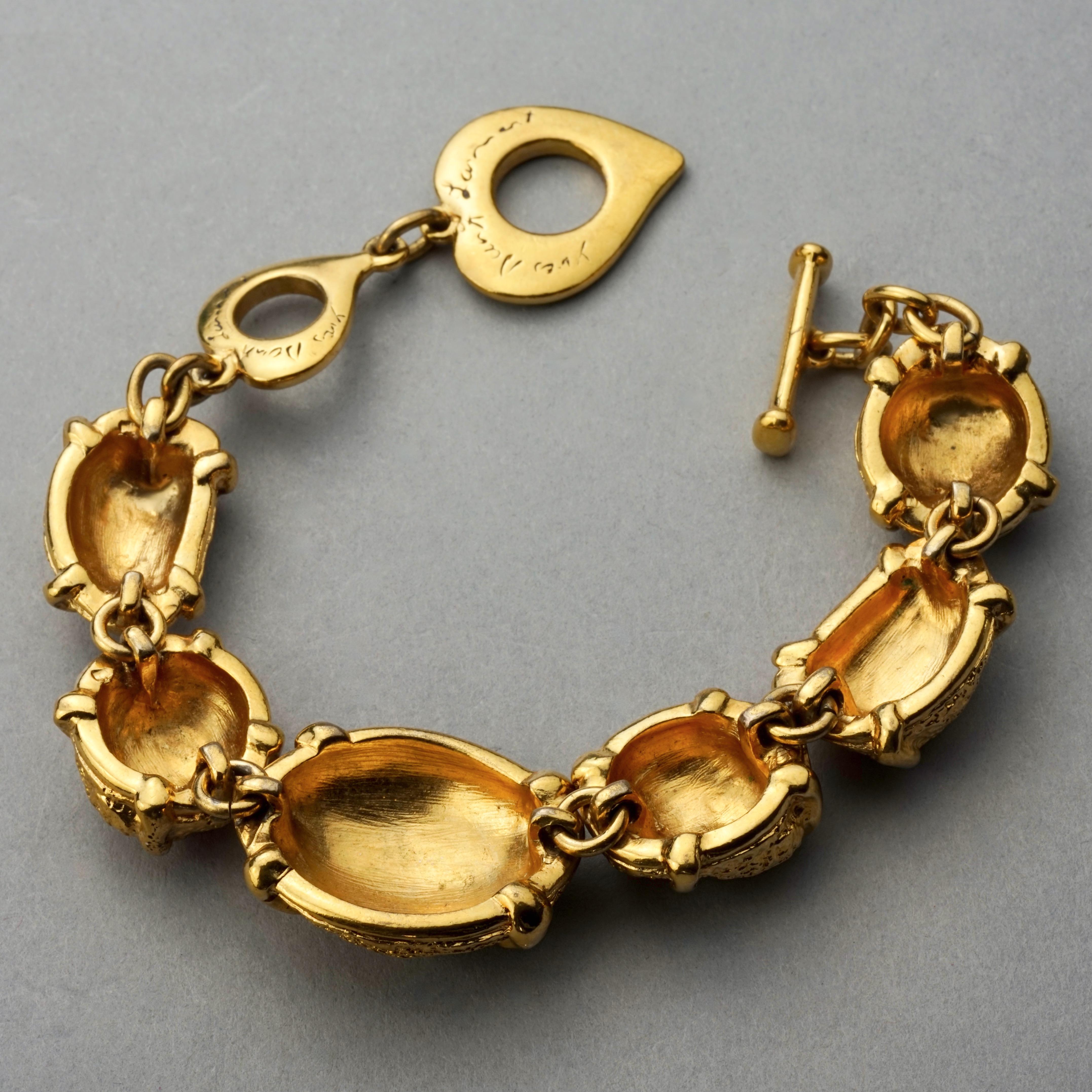 Vintage YVES SAINT LAURENT Ysl Robert Goossens Nugget Link Bracelet For Sale 3