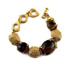 Vintage YVES SAINT LAURENT Ysl Robert Goossens Stone Nugget Bracelet