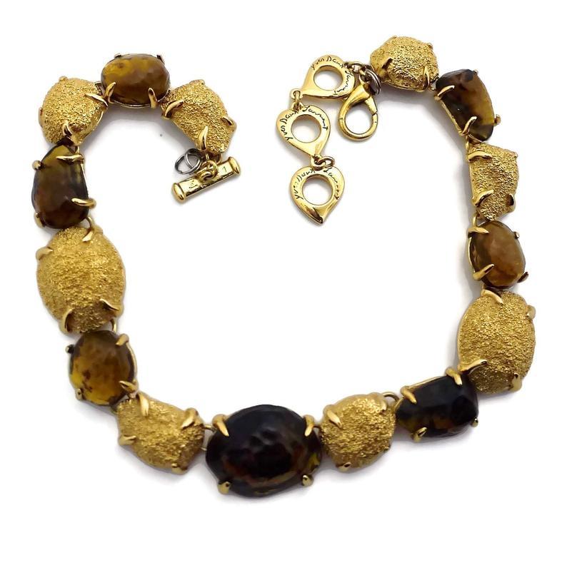 Vintage YVES SAINT LAURENT Ysl Robert Goossens Stone Nugget Necklace 2
