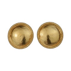 ysl ohrringe vintage Vintage YVES SAINT LAURENT Ysl Round Ball Trim Disc Earrings