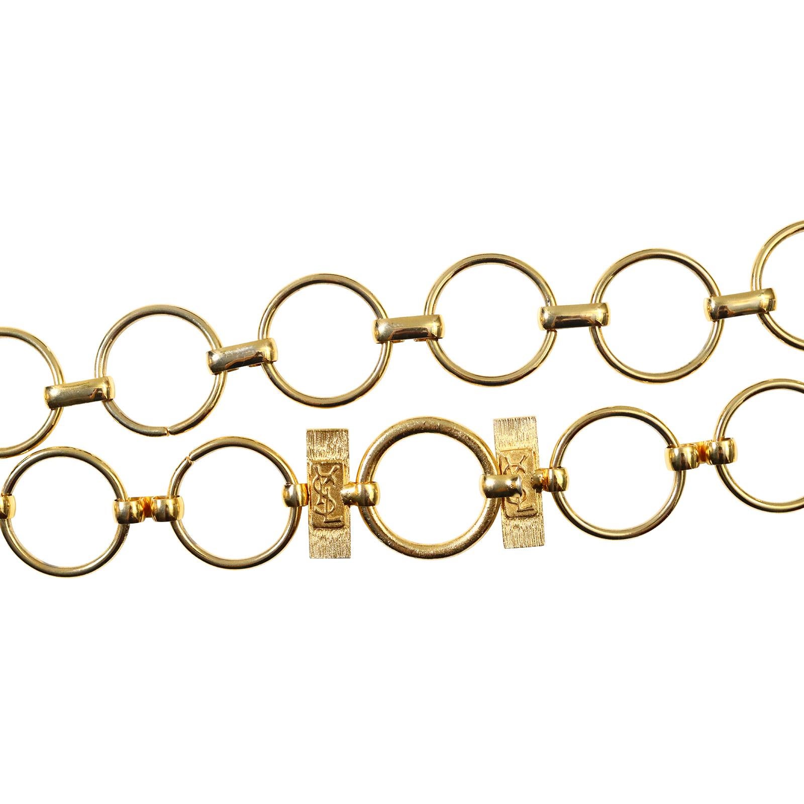 Vintage Yves Saint Laurent YSL Round Dangling Chain Belt Circa 1970s For Sale 5
