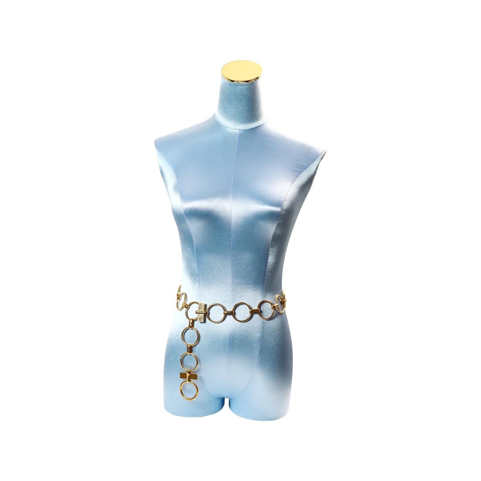 Vintage Yves Saint Laurent YSL Round Dangling Chain Belt Circa 1970s For Sale 1