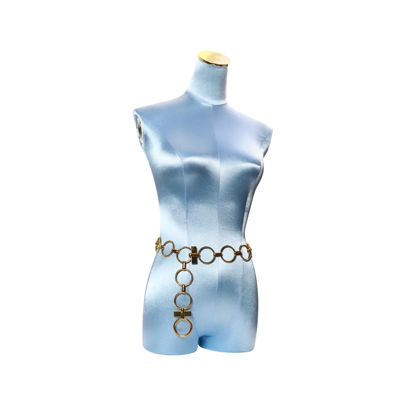 Vintage Yves Saint Laurent YSL Round Dangling Chain Belt Circa 1970s For Sale 2