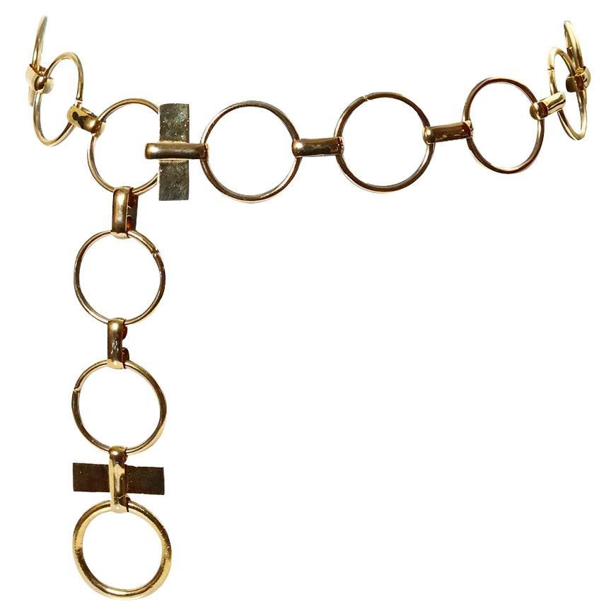 Vintage Yves Saint Laurent YSL Round Dangling Chain Belt Circa 1970s For Sale 3