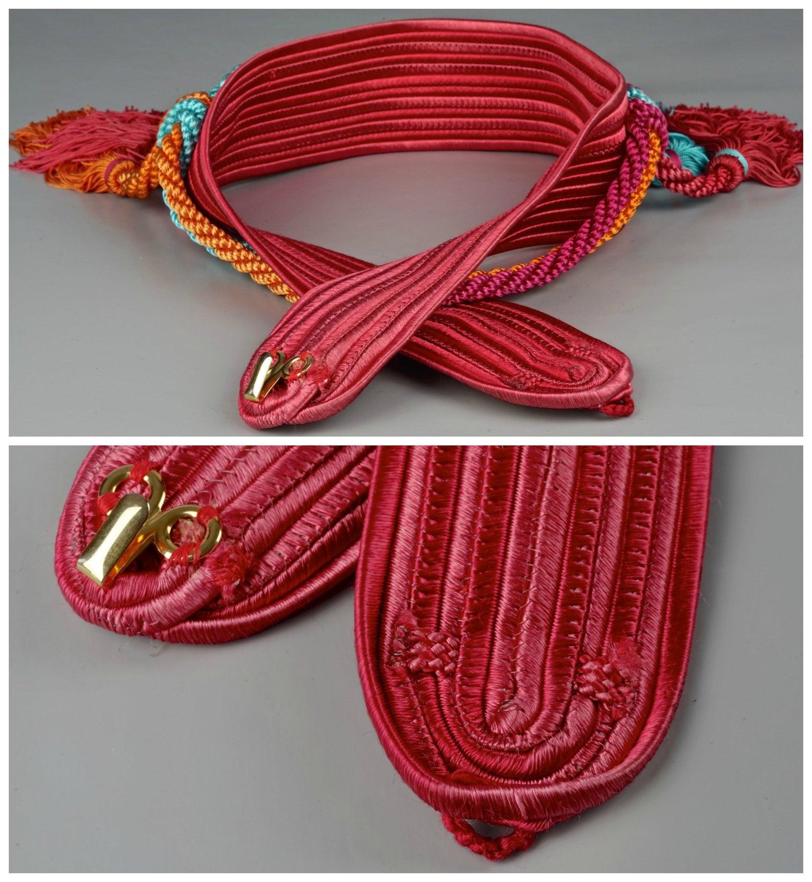 Vintage YVES SAINT LAURENT Ysl Russian Multiple Swag Tassel Passementerie Belt 1