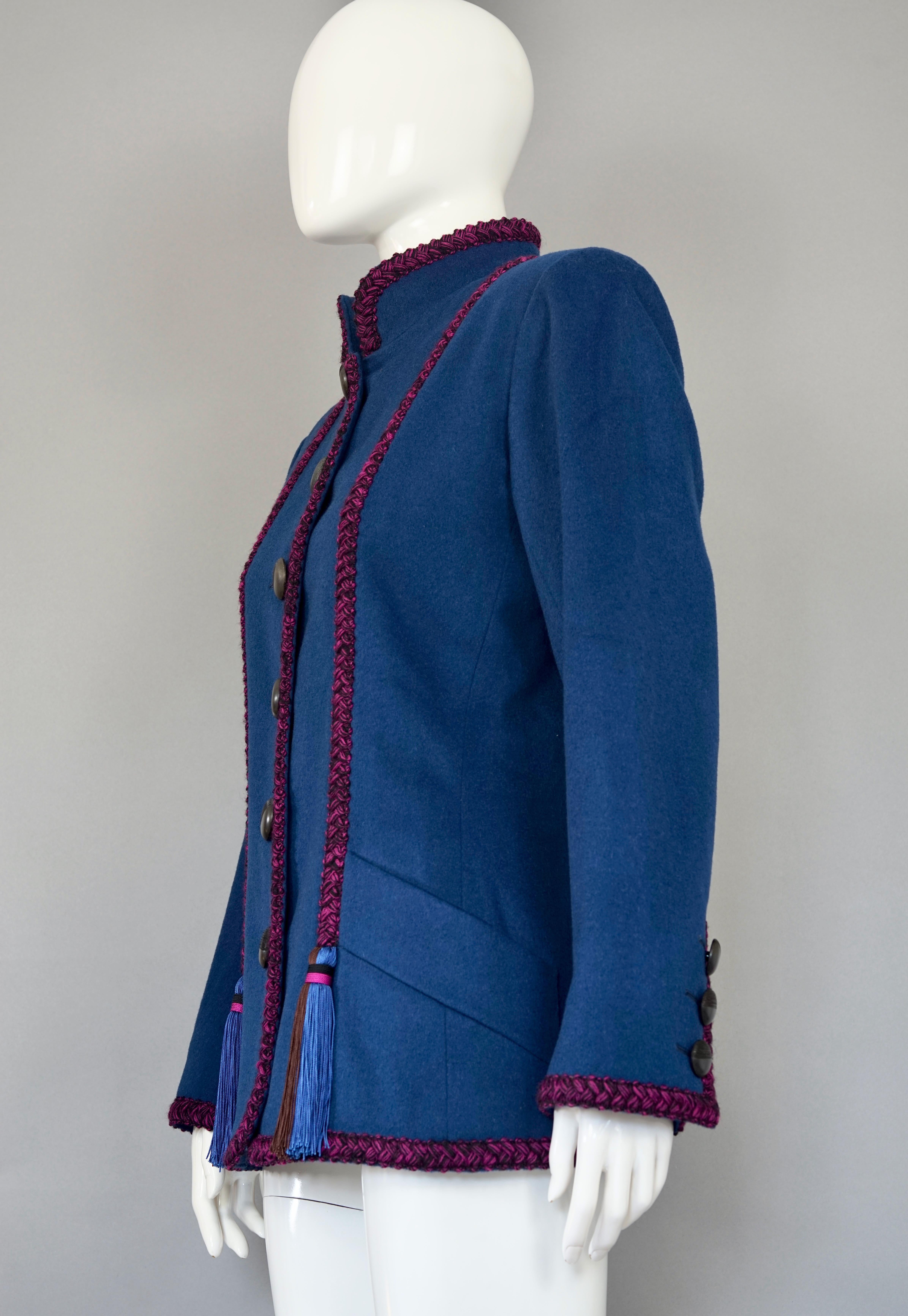 Purple Vintage YVES SAINT LAURENT Ysl Russian Passementerie Tassel Jacket