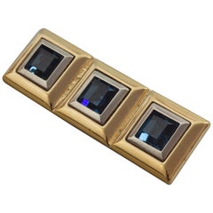 Vintage YVES SAINT LAURENT Ysl Sapphire Bar Brooch