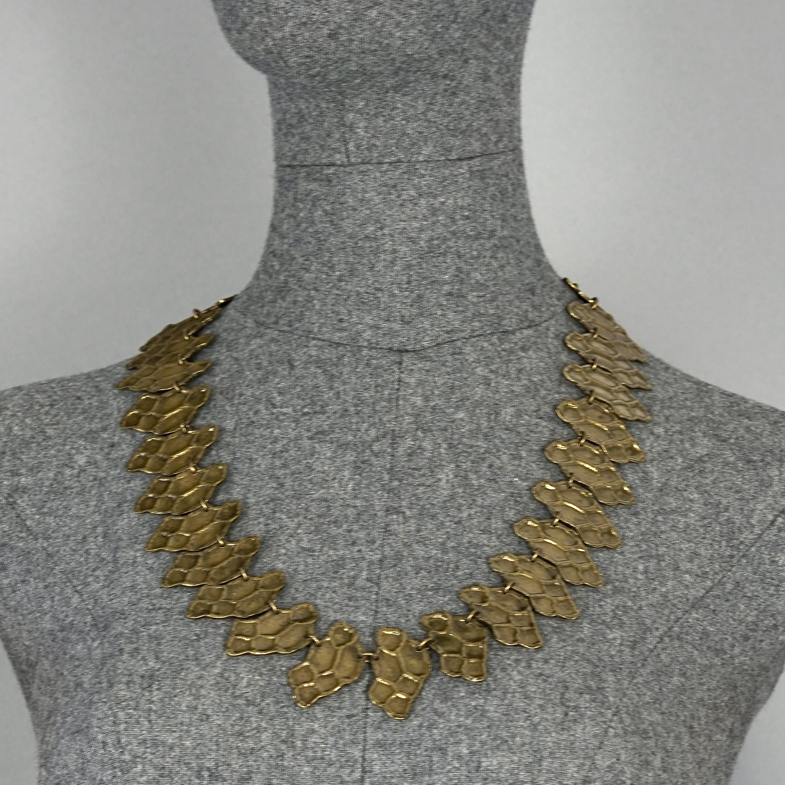 Vintage YVES Saint Laurent Ysl Snake Pattern Bronze Link Necklace Belt In condizioni ottime in vendita a Kingersheim, Alsace