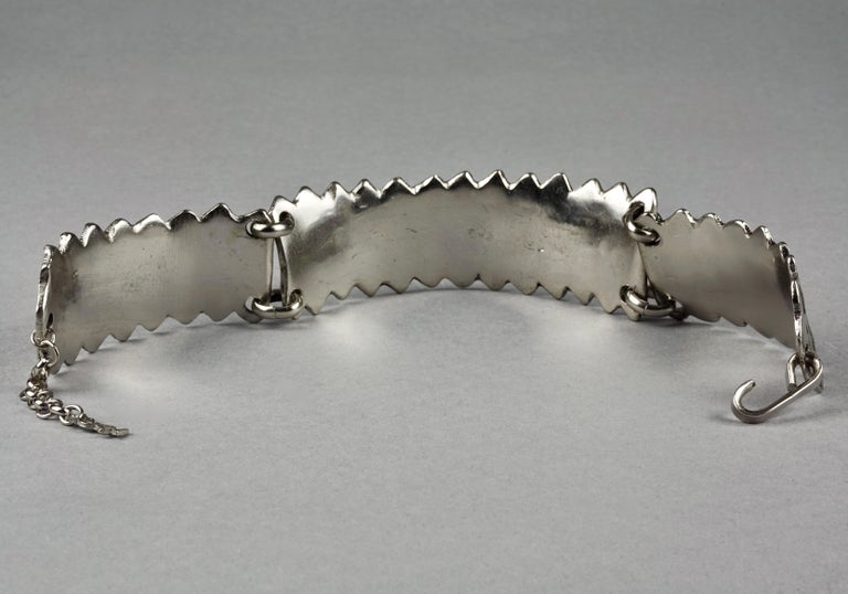 Vintage YVES SAINT LAURENT Ysl Snake Pattern Silver Choker Necklace For ...