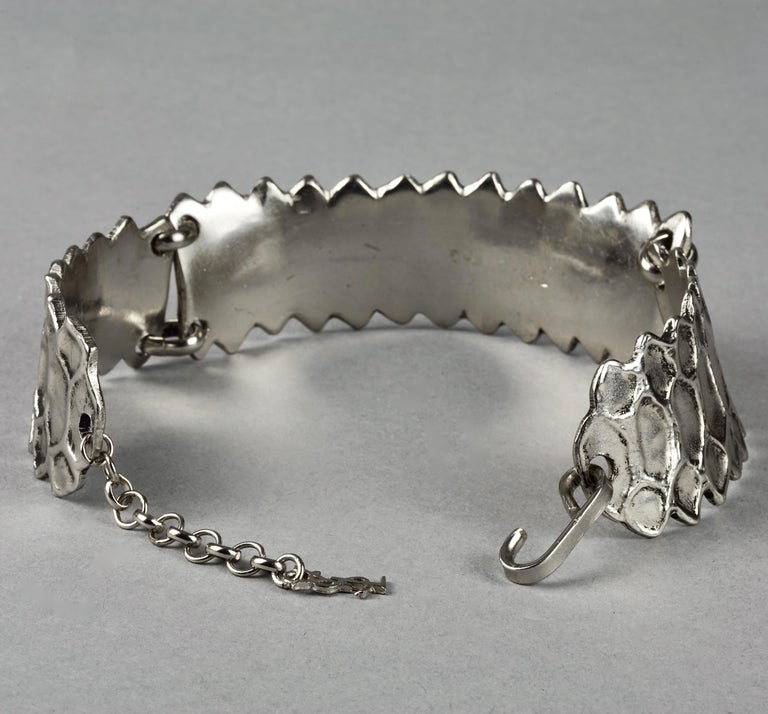 Vintage YVES SAINT LAURENT Ysl Snake Pattern Silver Choker Necklace For ...