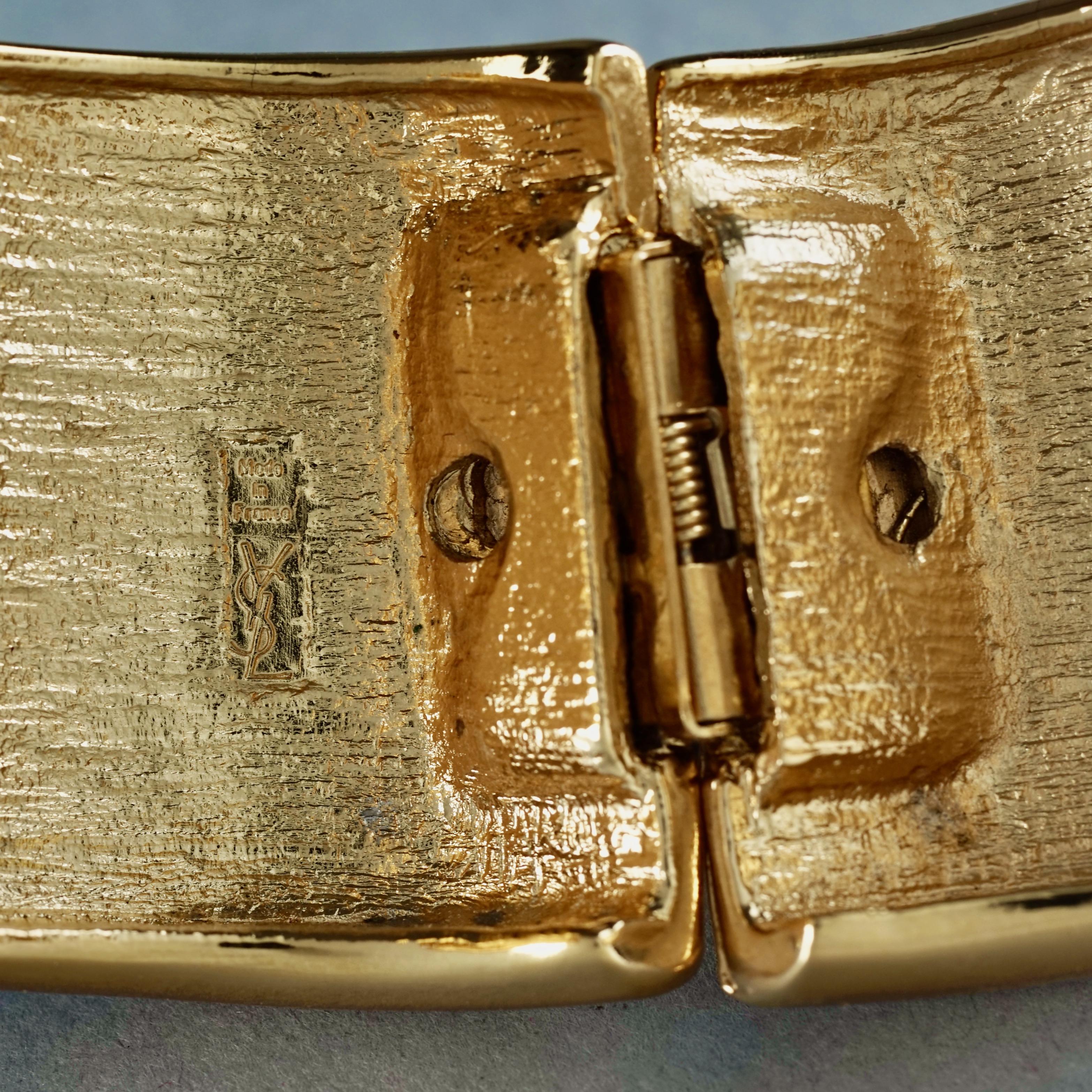 Vintage YVES SAINT LAURENT Ysl Space Age Clamper Cuff Bracelet For Sale 5