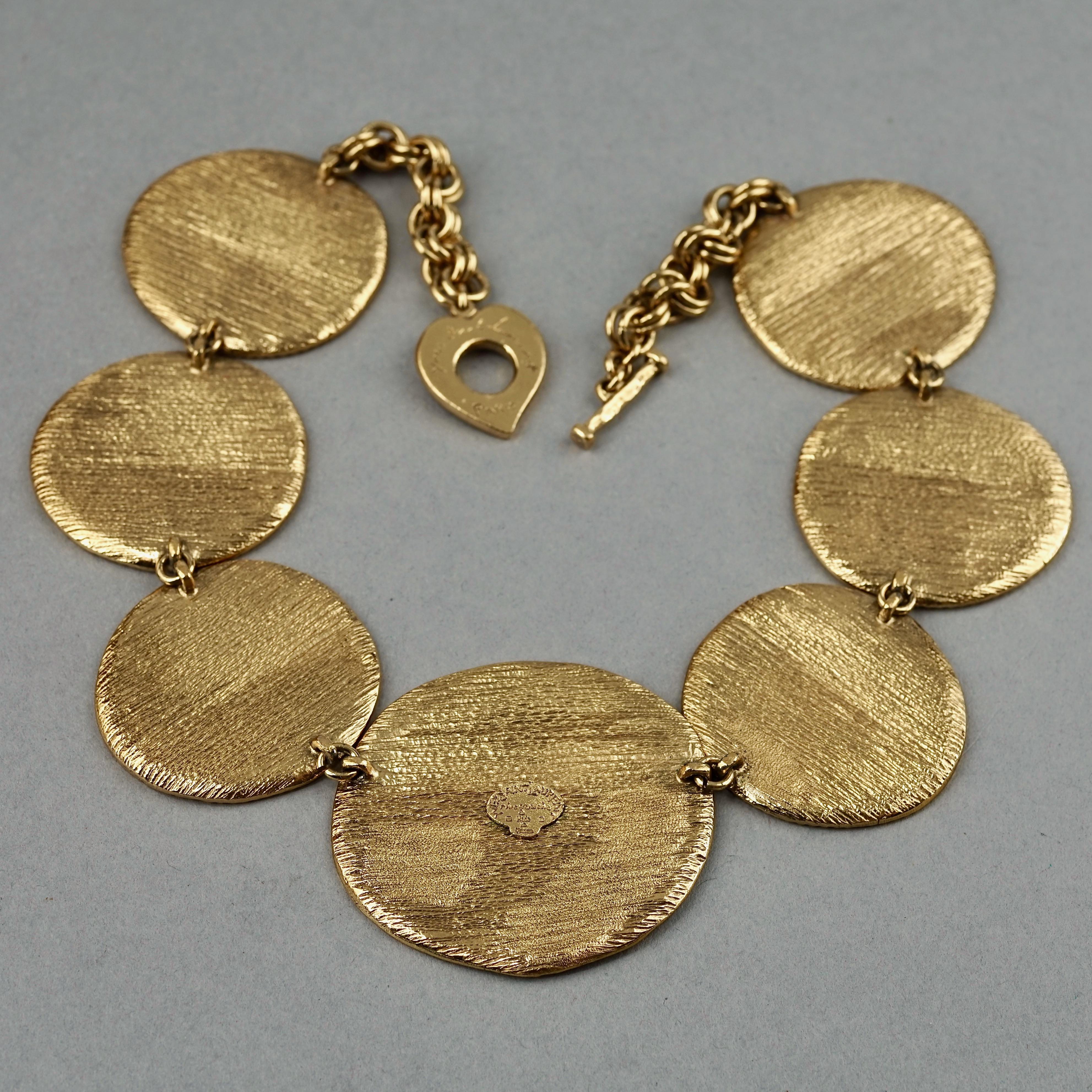 Women's Vintage YVES SAINT LAURENT Ysl Sun Disc Medallion Link Necklace For Sale