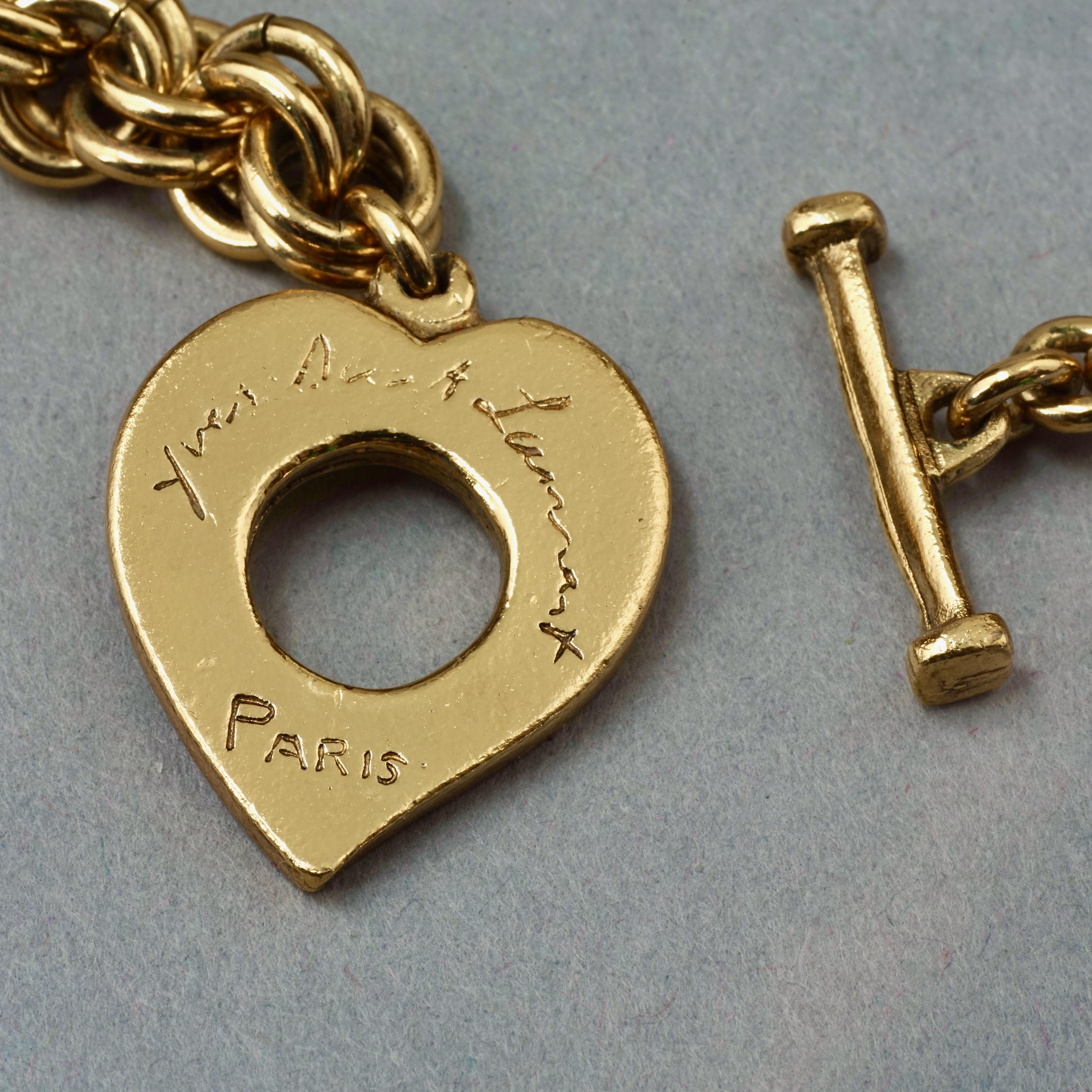 Vintage YVES SAINT LAURENT Ysl Sun Disc Medallion Link Necklace For Sale 1