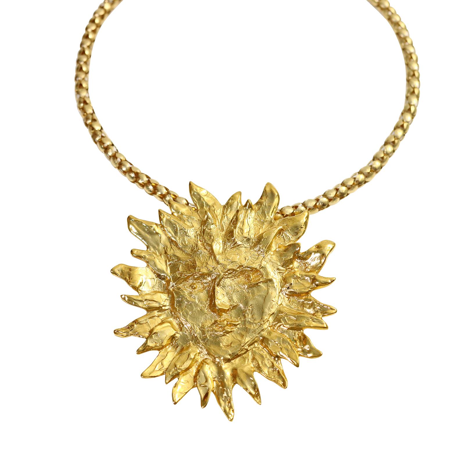 ysl logo necklace gold