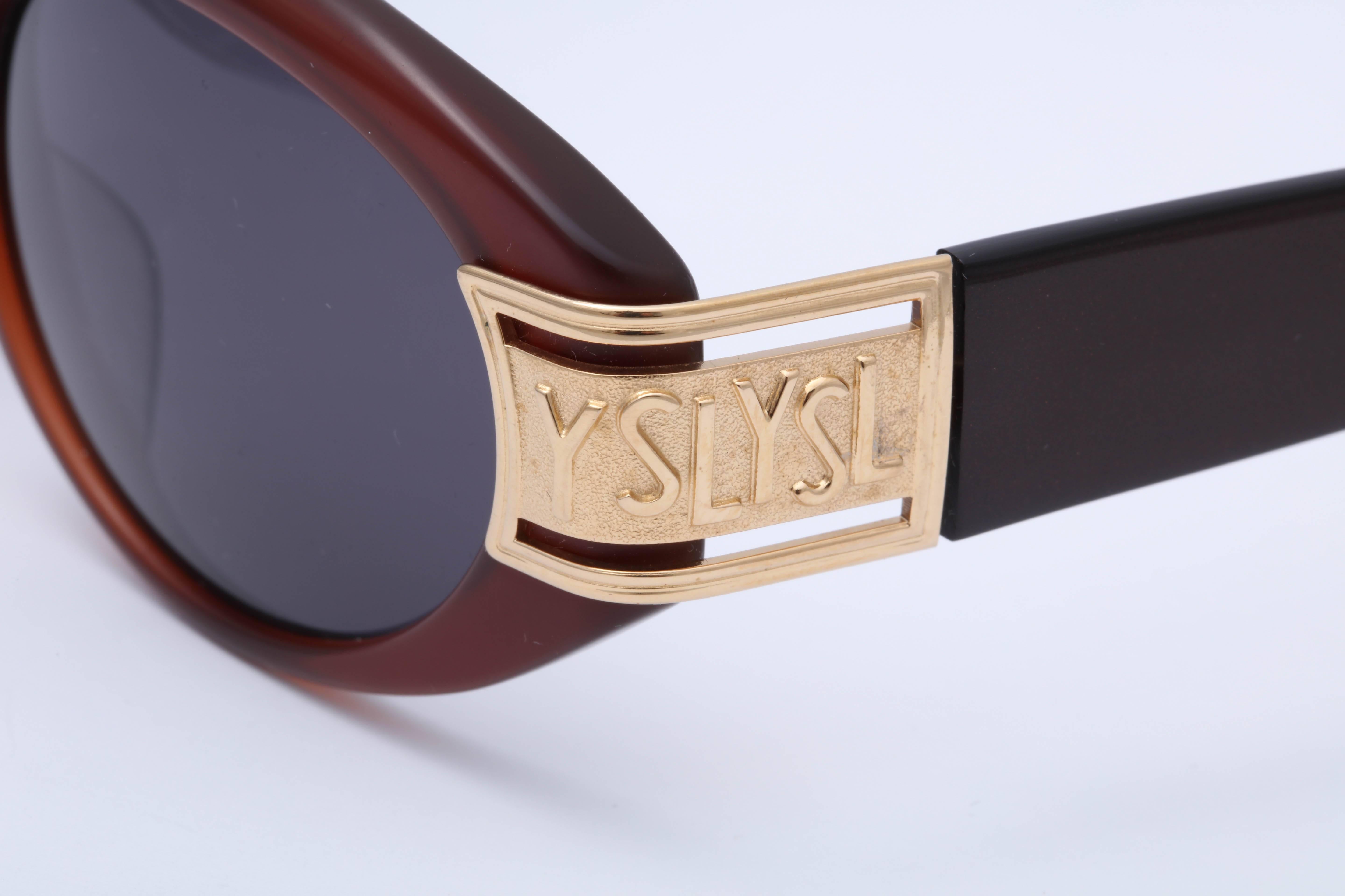 Gray Vintage Yves Saint Laurent YSL Sunglasses  For Sale