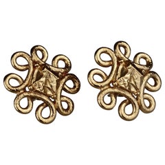 Vintage YVES SAINT LAURENT Ysl Swirl Nugget Earrings