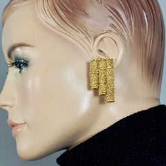 Vintage YVES SAINT LAURENT Ysl Textured Modernist Tubular Pipe Earrings