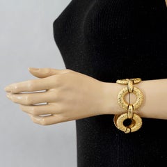 Vintage YVES SAINT LAURENT Ysl Textured Ring Link Bracelet