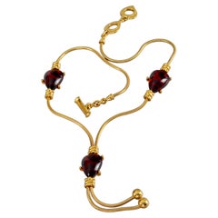 Vintage YVES SAINT LAURENT Ysl Tortoiseshell Resin Accents Lariat Necklace