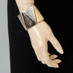 YVES SAINT LAURENT Ysl Triangle Link Tricolor Manschettenarmband, Vintage