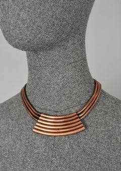 Vintage YVES SAINT LAURENT Ysl Tubular Modernist Choker Necklace