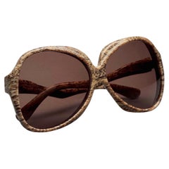 Vintage YVES SAINT LAURENT Ysl Wood Illusion Oversized Sunglasses