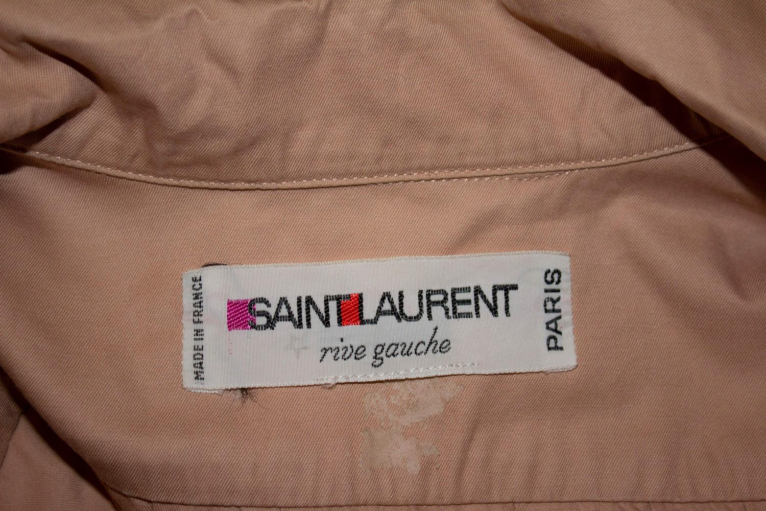 Vintage Yves Sait Laurent Rive Gauche Pale Pink Shacket  ( shirt /jacket) In Good Condition For Sale In London, GB