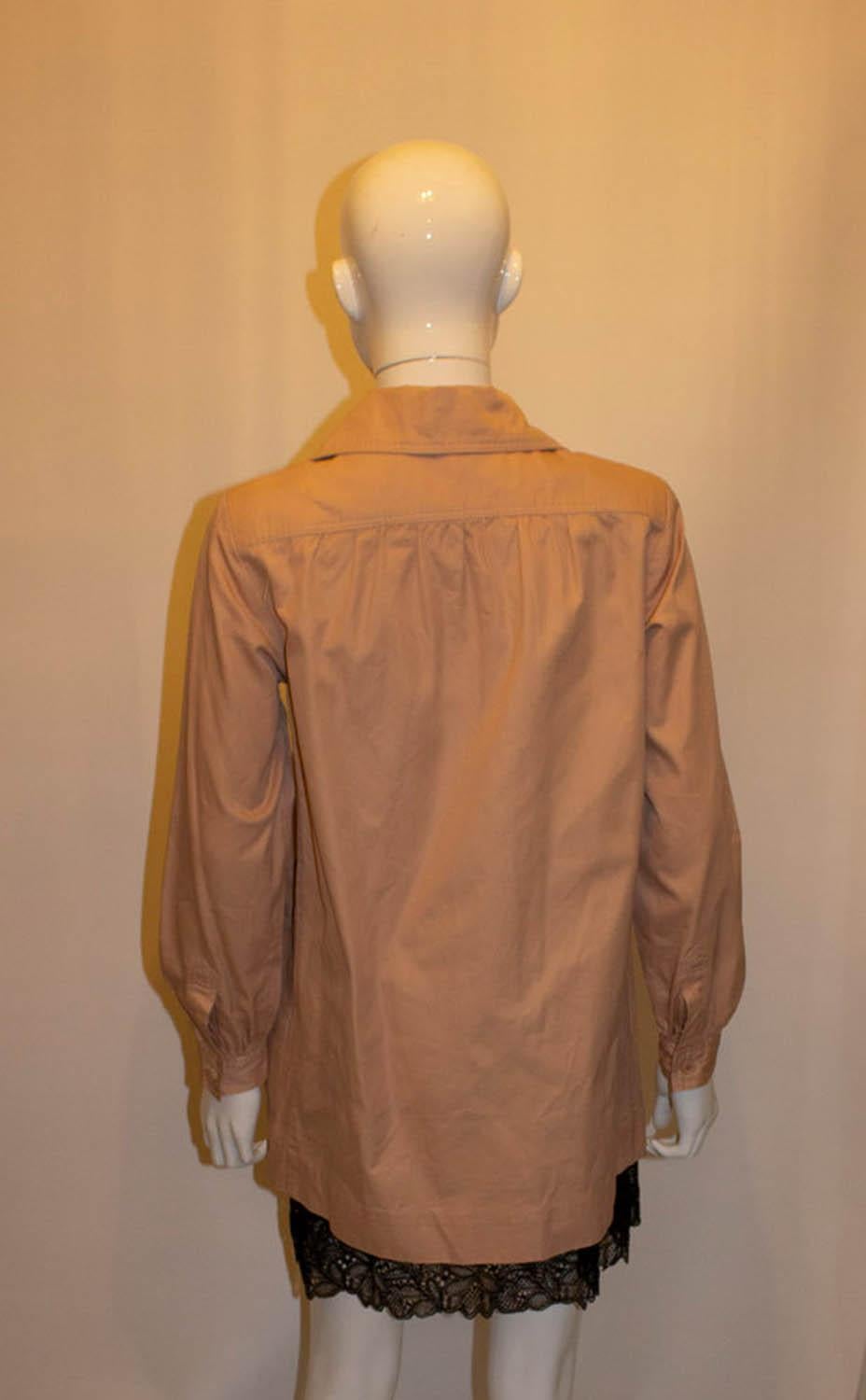 Vintage Yves Sait Laurent Rive Gauche Pale Pink Shacket  ( shirt /jacket) For Sale 2