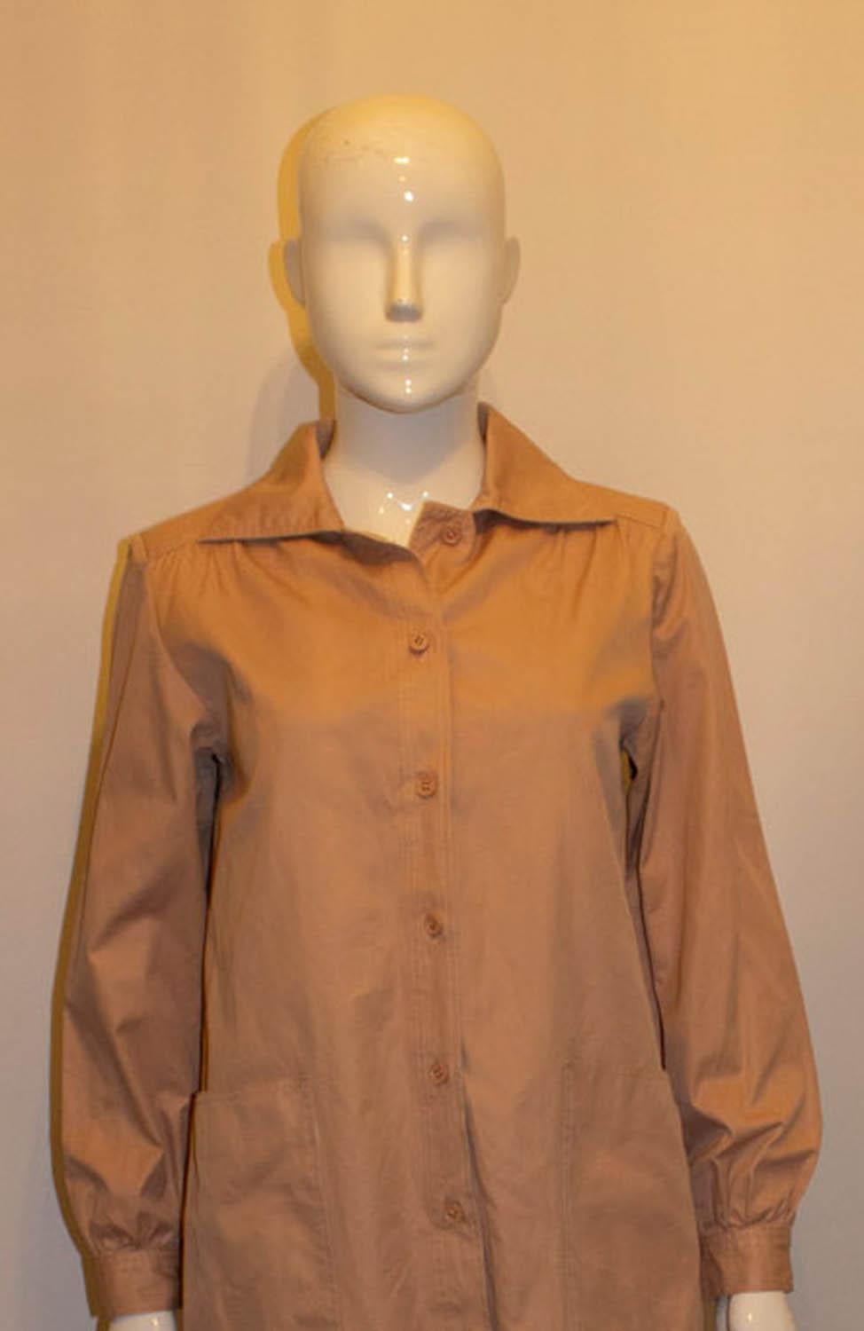 Vintage Yves Sait Laurent Rive Gauche Pale Pink Shacket  ( shirt /jacket) For Sale 3