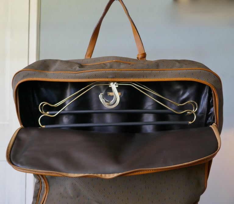 Vintage Yves St Laurent Monogram Garment Carrier Bag, Hanging Cabin