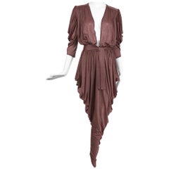 Vintage Yvonne Jacovou London Bowie era Plunge Draped Jumpsuit 1970s