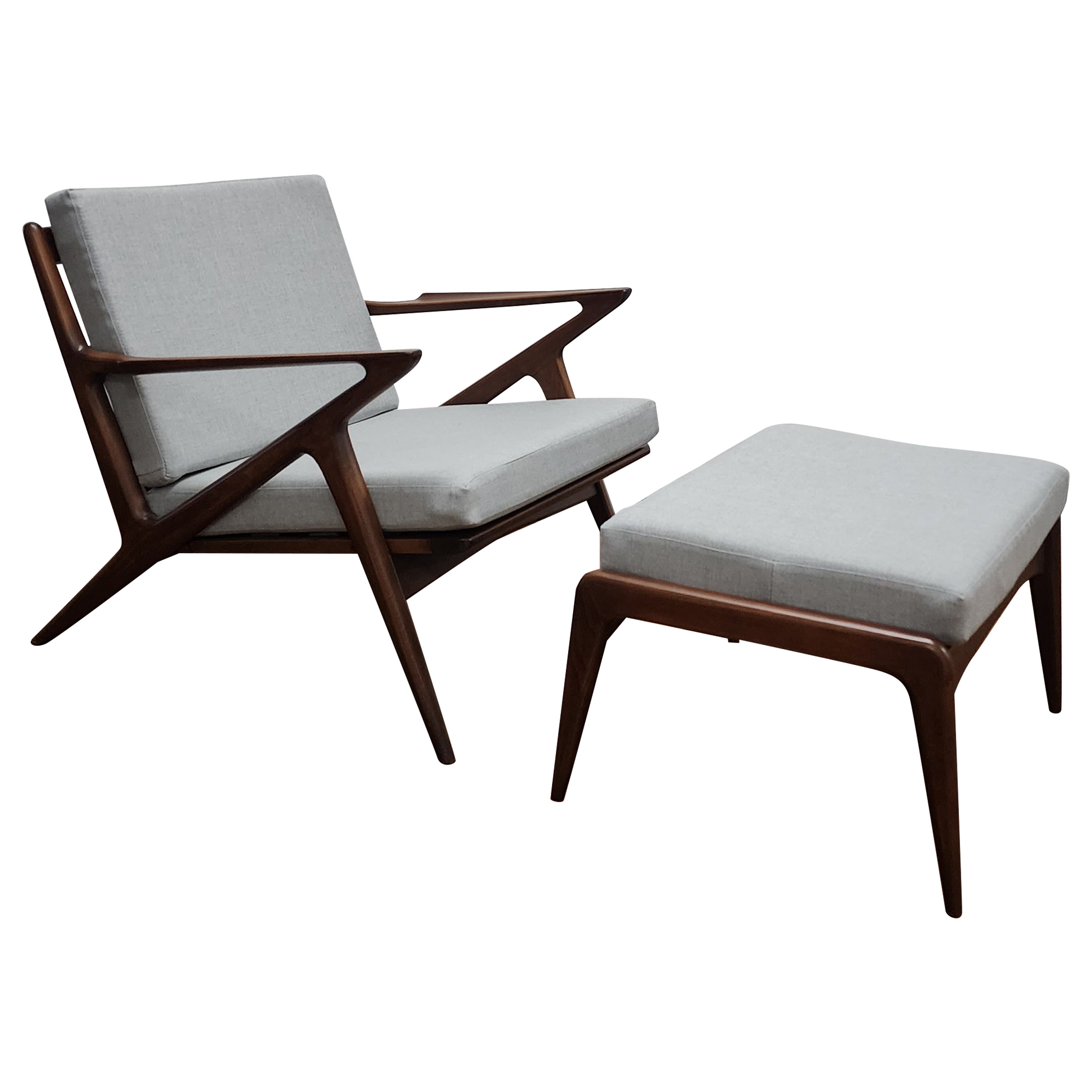Vintage "Silla Z" y Otomana de Poul Jensen para Selig