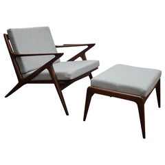 Vintage "Silla Z" y Otomana de Poul Jensen para Selig