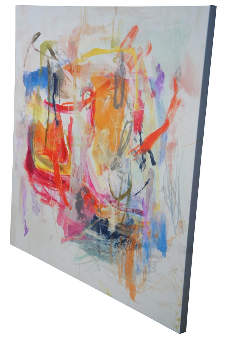 Vintage Z Gallerie RM Dulcet Waltz Abstract Modern Acrylic Oil Painting ...