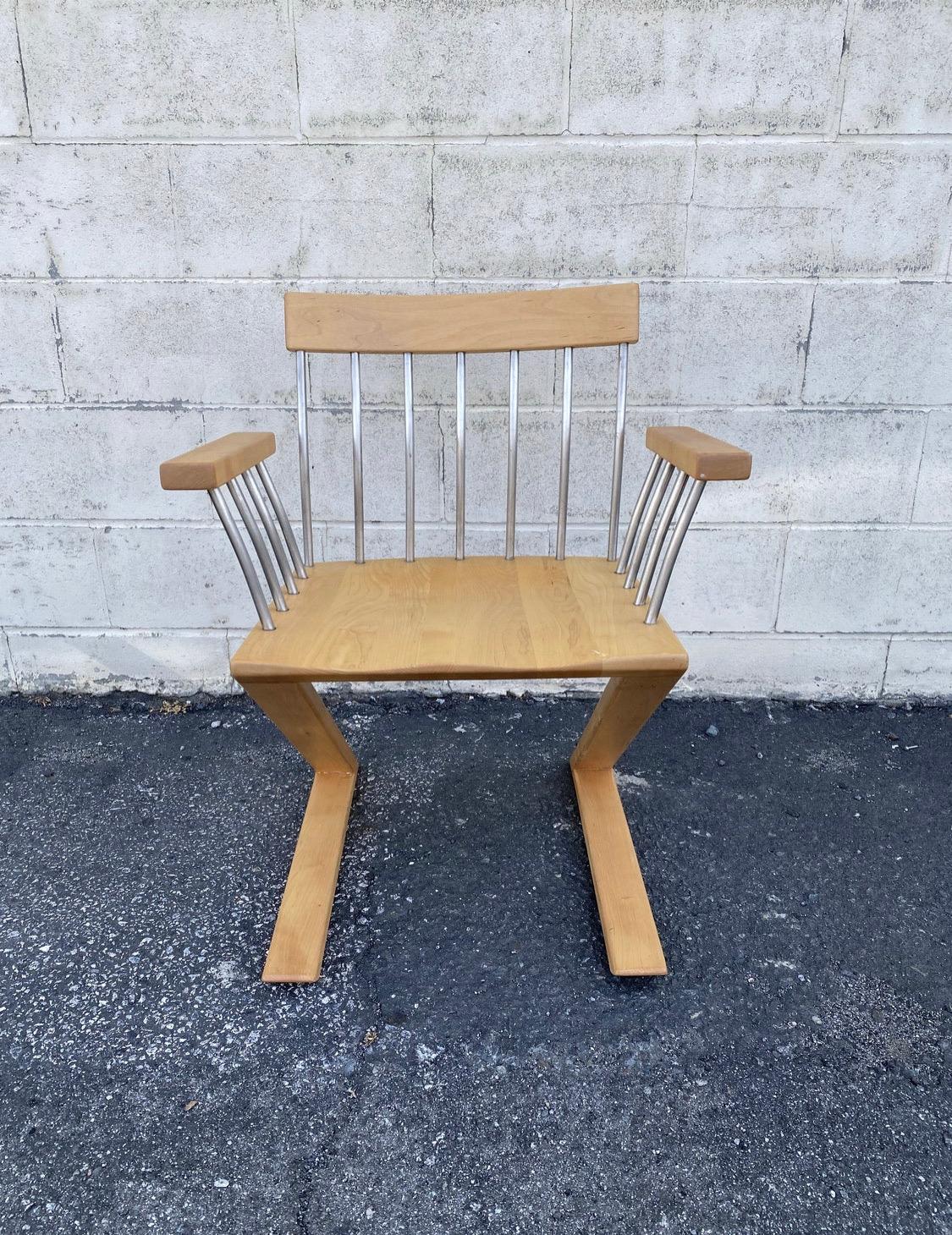 Fantastic Modern chair with Z frame. This one of a kind Z-Chair will make an incredible side chair that will be the center of attention in your house and a conversation starter for sure !

This chair is in excellent structural shape but comes with