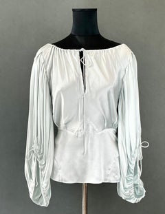 Vintage Zac Posen Seidensatin-Bauernbluse