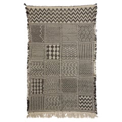 Vintage Zanafi Moroccan Kilim Rug with Zillij Style, Moroccan Tile Pattern Rug
