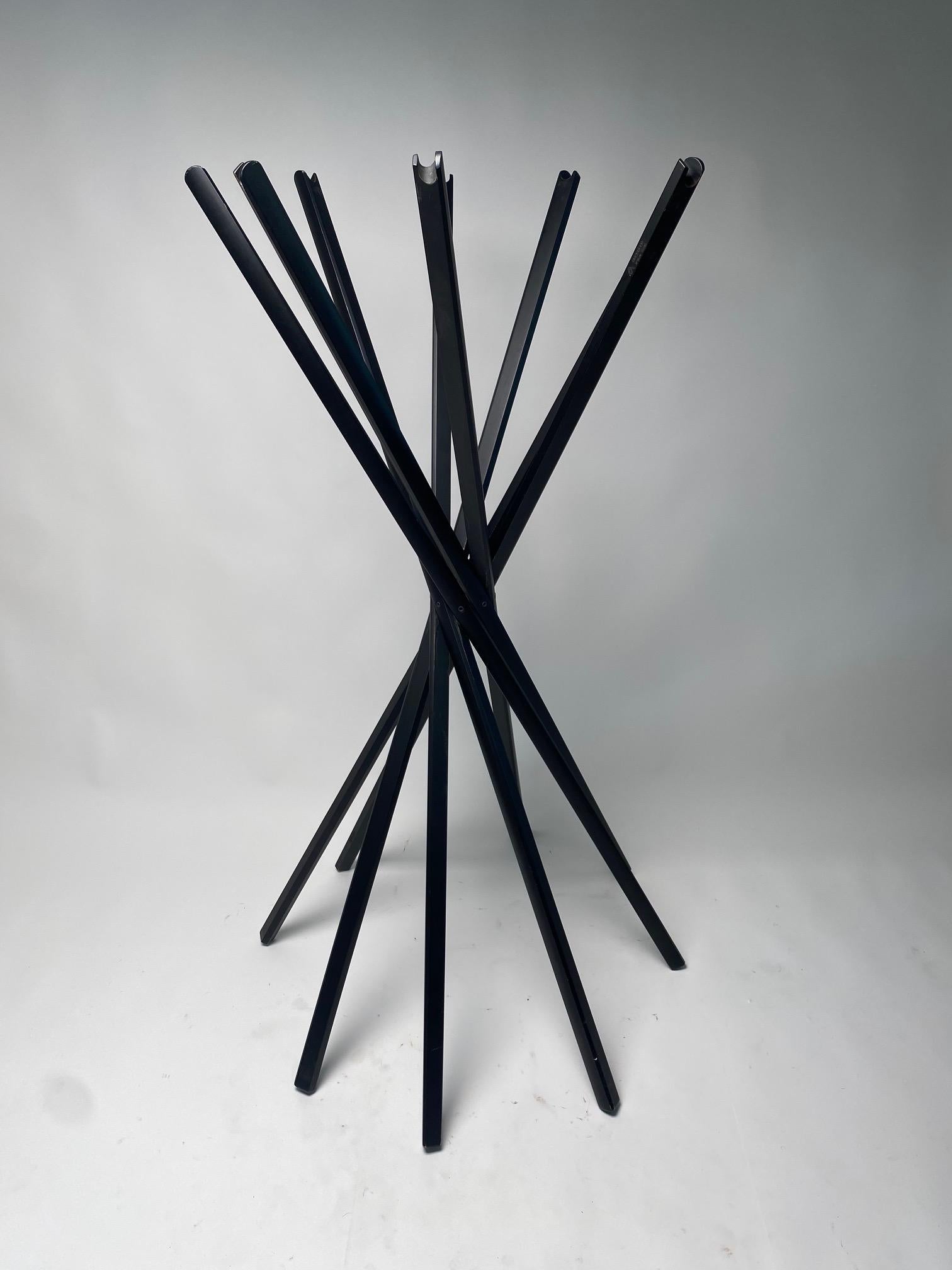 Italian Vintage Zanotta Sciangai Adjustable Clothes Stand with Frame in Black Ash For Sale