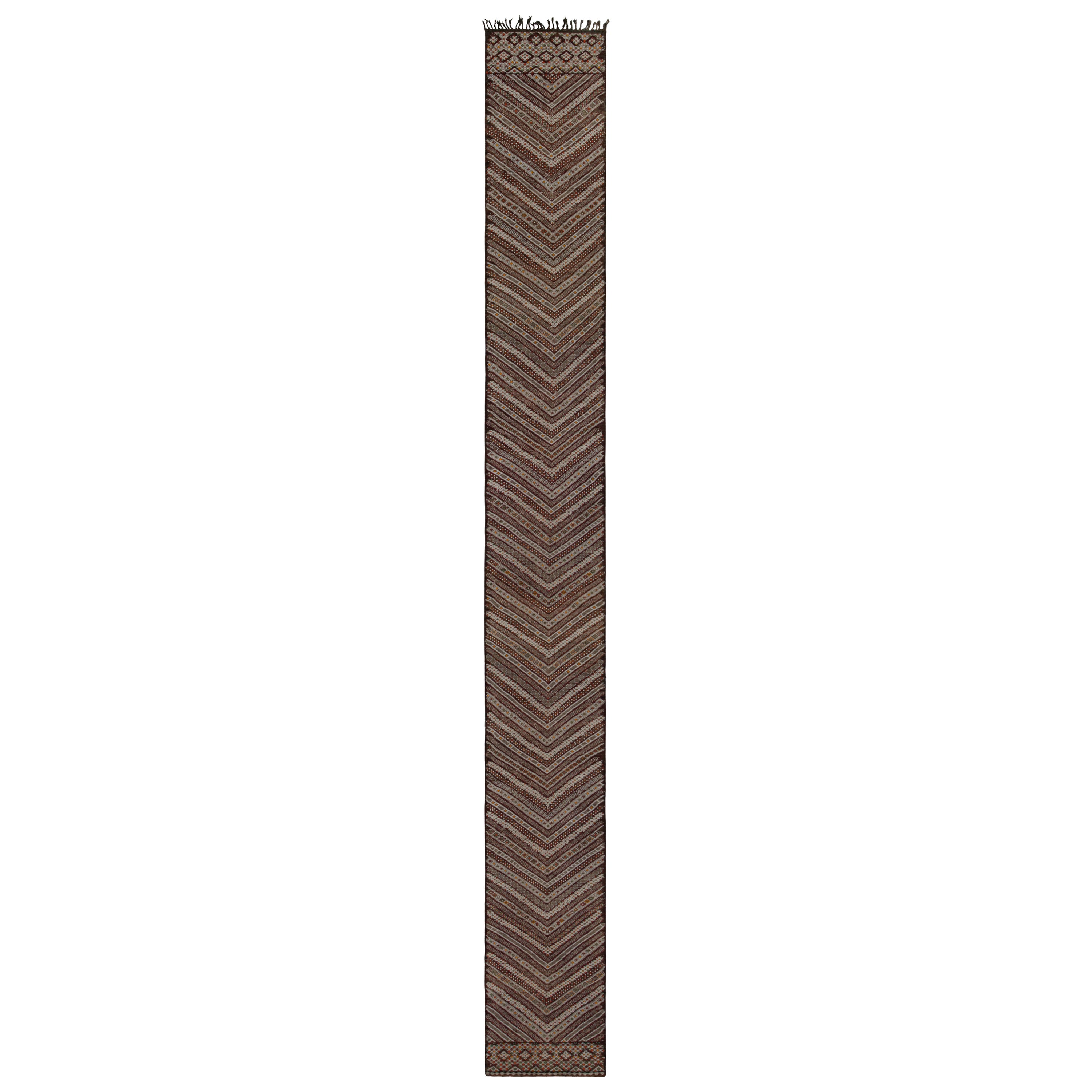 Vintage Zayane Moroccan Kilim and extra-long Runner Rug, from Rug & Kilim For Sale