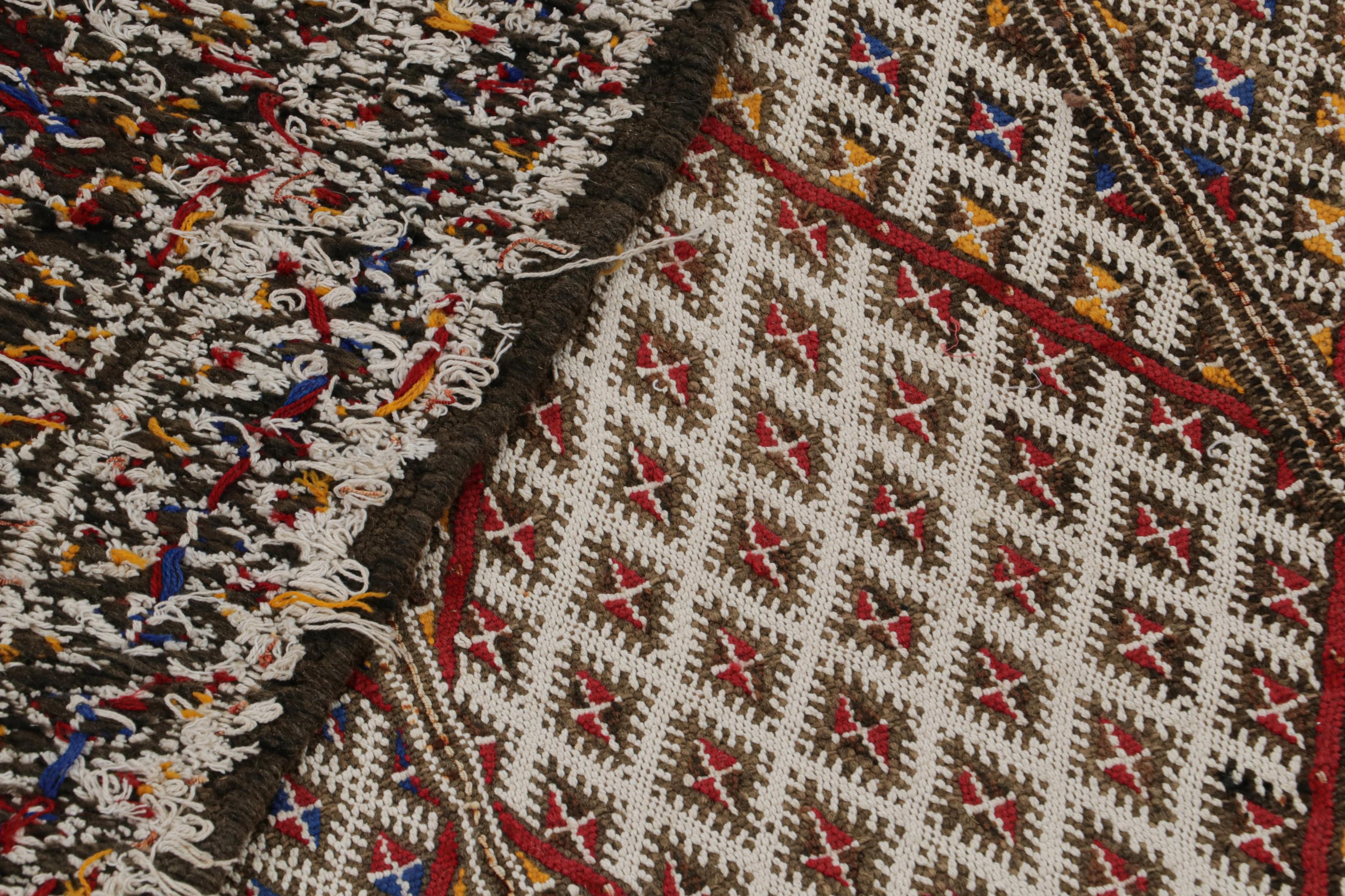 Wool Vintage Zayane Moroccan Kilim in Polychromatic Tribal Patterns by Rug & Kilim For Sale