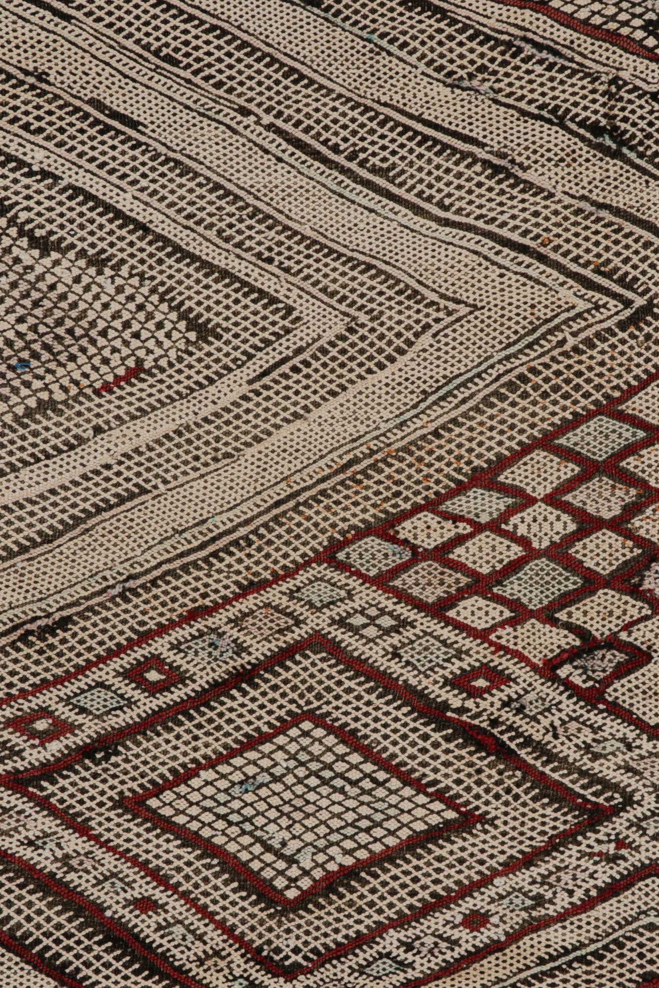 Wool Vintage Zayane Moroccan Kilim in Polychromatic Tribal Patterns by Rug & Kilim For Sale