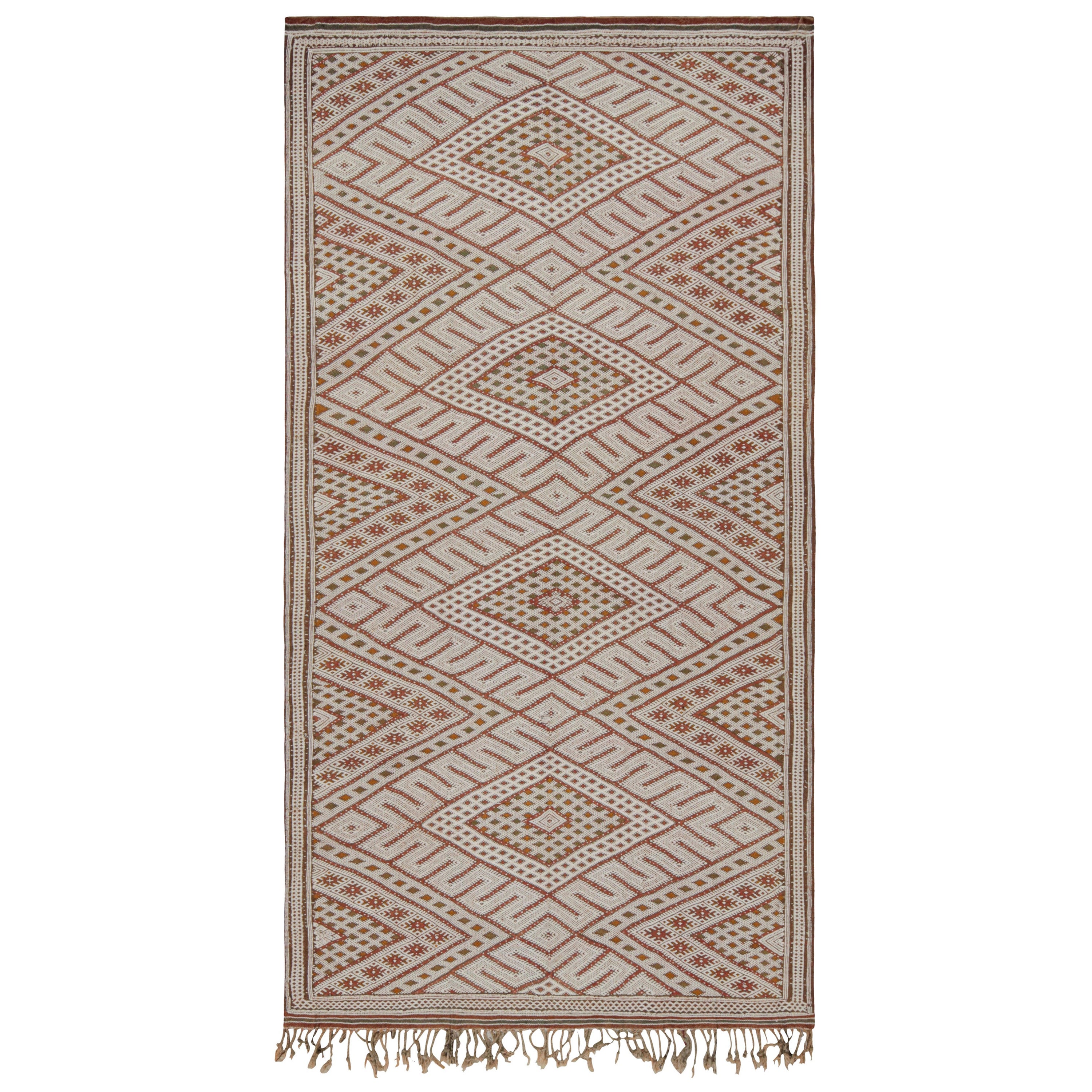 Marokkanischer Zayane-Kelim aus rot-weißen Stammesmuster von Rug & Kilim, Vintage