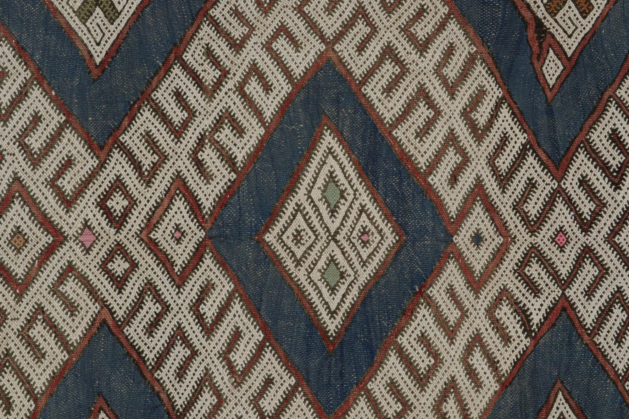 Wool Vintage Zayane Moroccan Kilim Rug, with Geometric Patterns, from Rug & Kilim For Sale