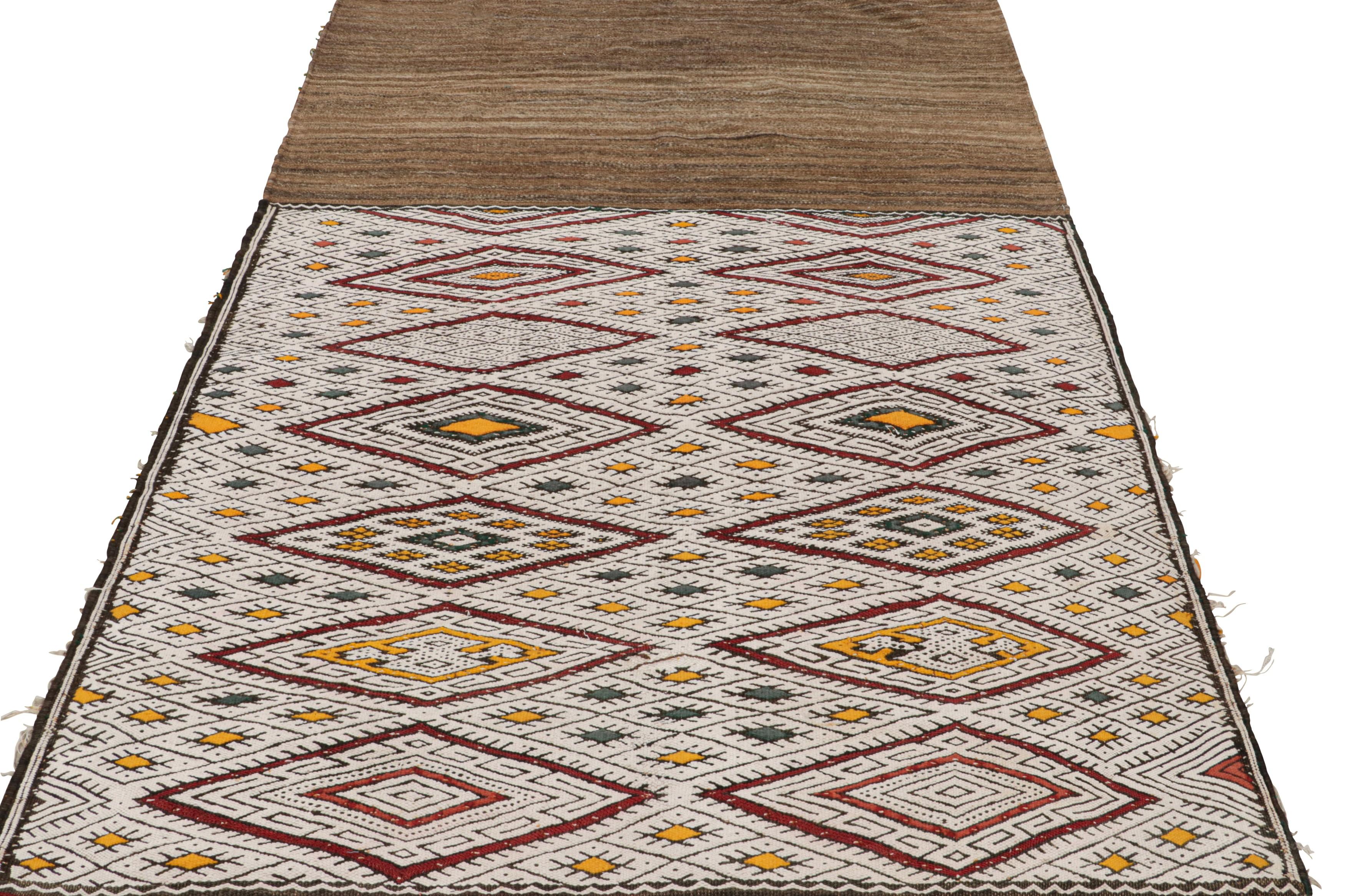 Hand-Woven Vintage Zayane Moroccan Kilim with Polychromatic Tribal Patterns by Rug & Kilim For Sale