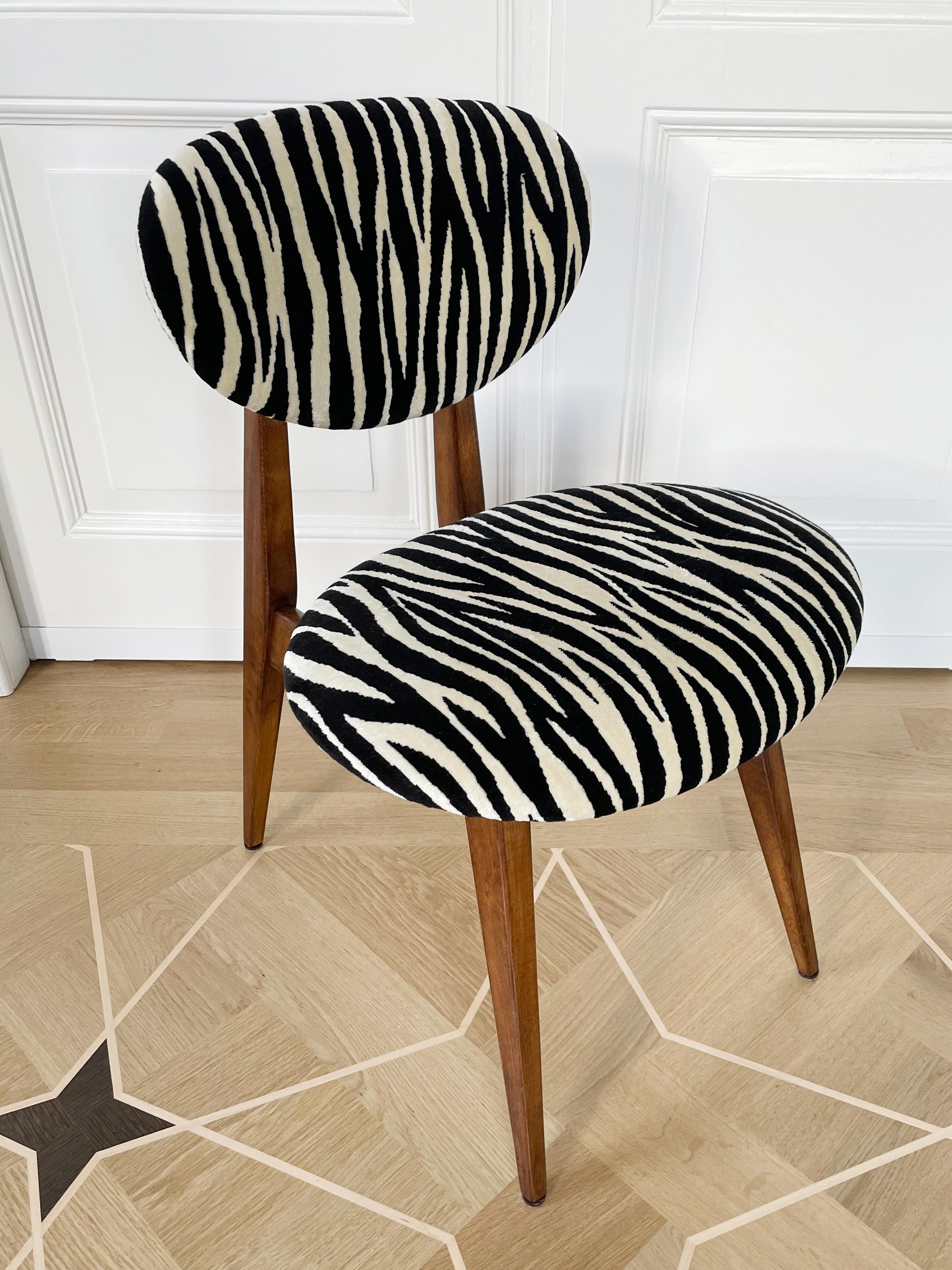 Mid-Century Modern Mid century, vintage Zebra Chair, Type 200/128, by J. Kedziorek, Europe, 1960s For Sale
